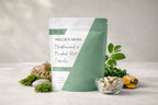 Millie’s Moss bladderwrack and burdock root capsules displayed with natural herbal ingredients.