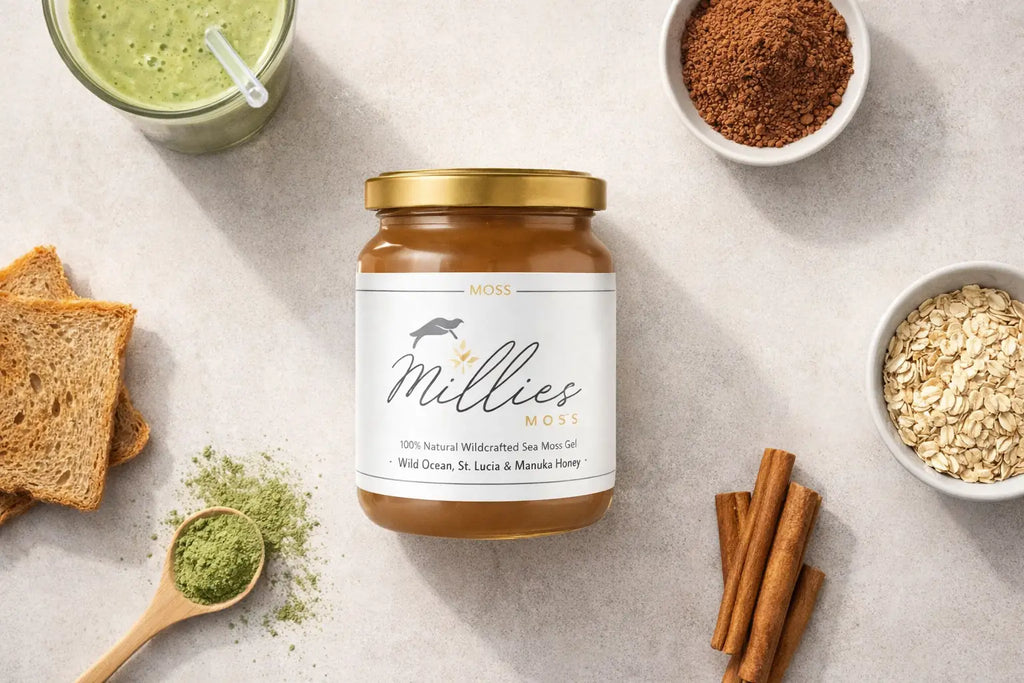 Sea Moss Gel — Cocoa + Matcha + Cinnamon + Manuka Honey
