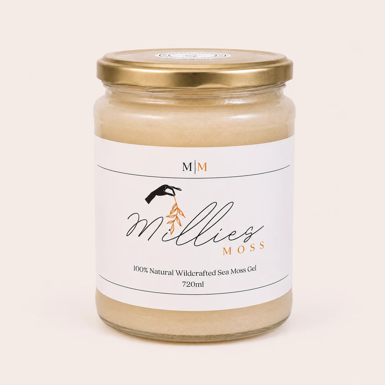 Millie's Moss Premium Golden Sea Moss Gel 720ml glass jar